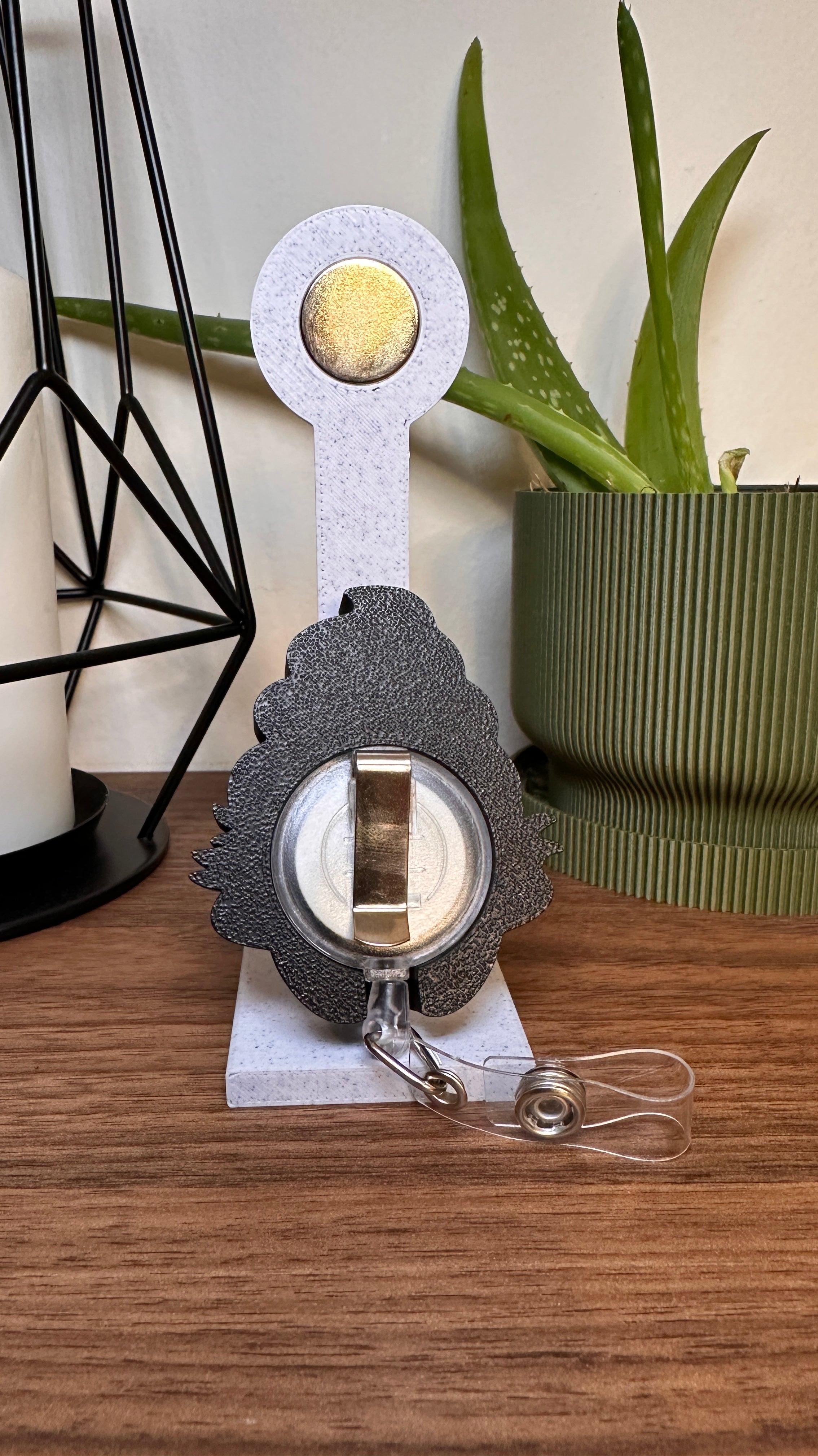 Green Mascot-Inspired Ice Cream Badge Reel | Fun Retractable ID Holder | Nurse Gift | Teacher Badge Reel