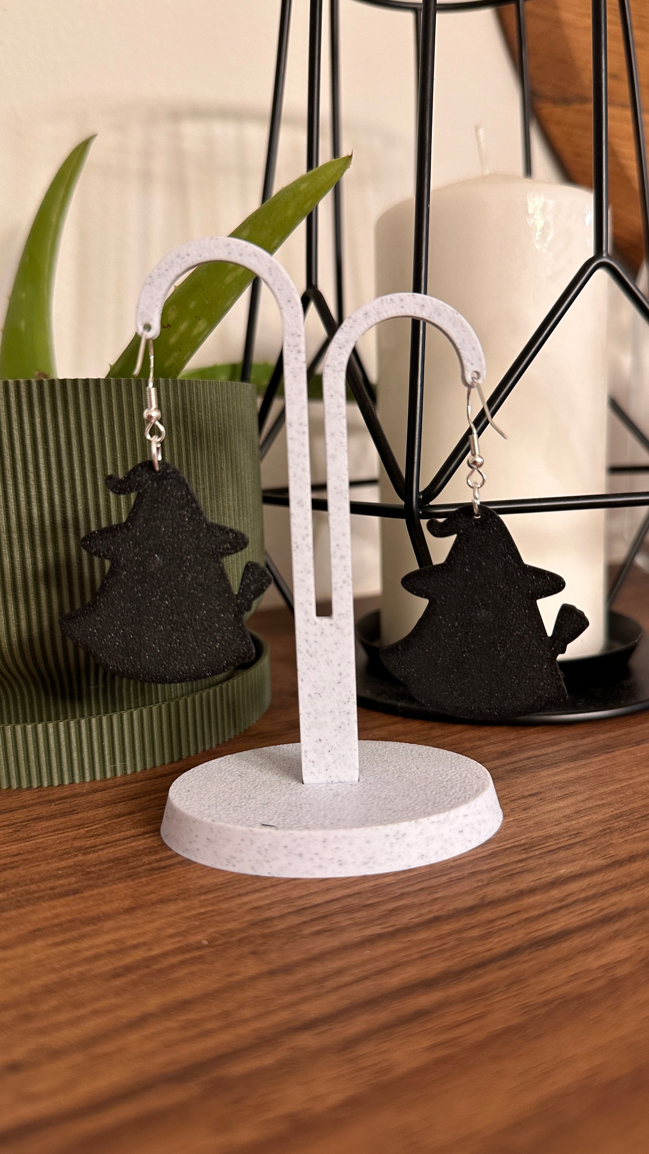 Candy Corn Witch Earrings – Spooky Cute Halloween Dangles | 3D Printed Candy Corn Jewelry | Witchy Fall Fun