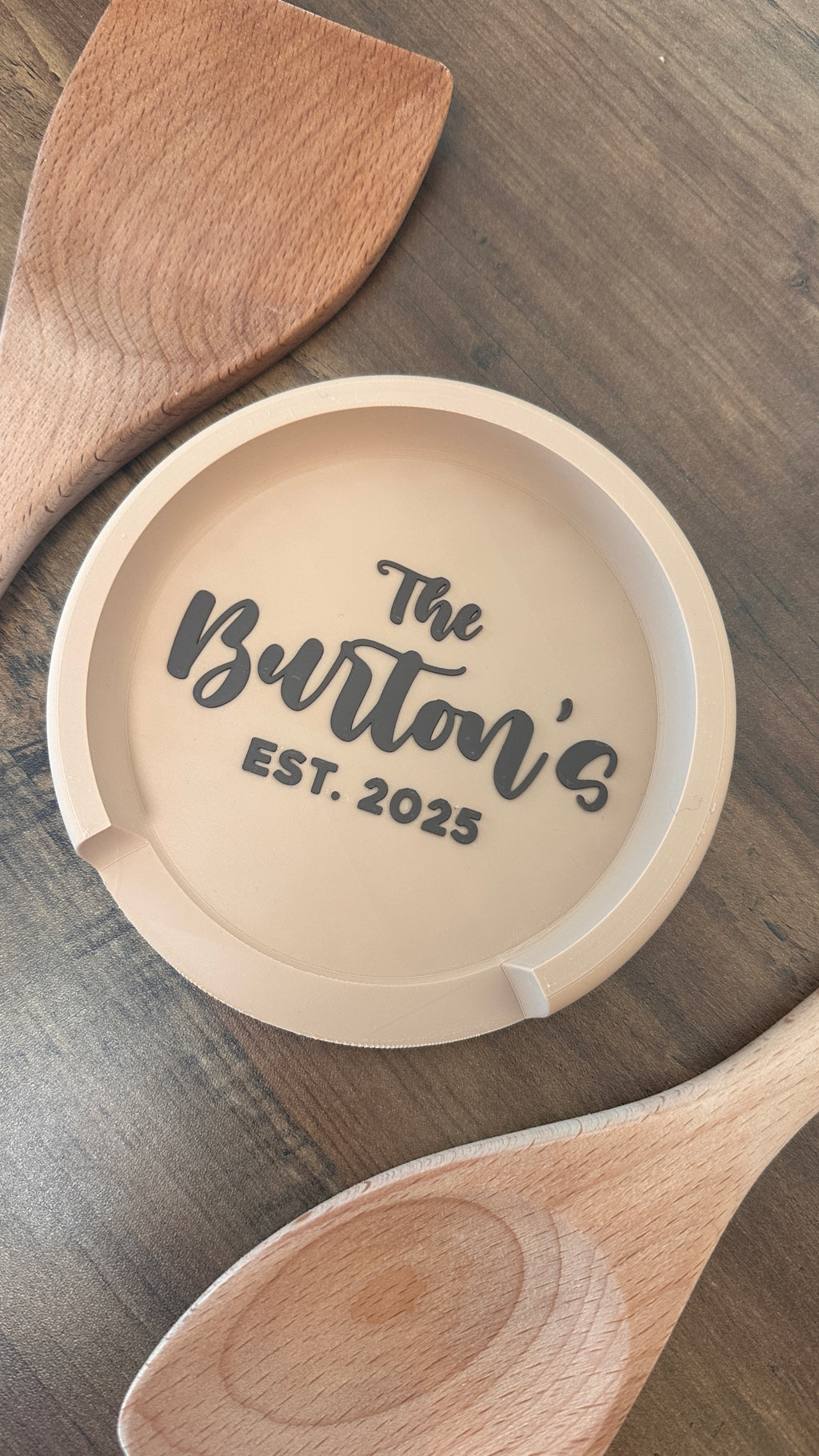 Custom 3D Printed Spatula Holder – Personalized with Family Name & EST Date