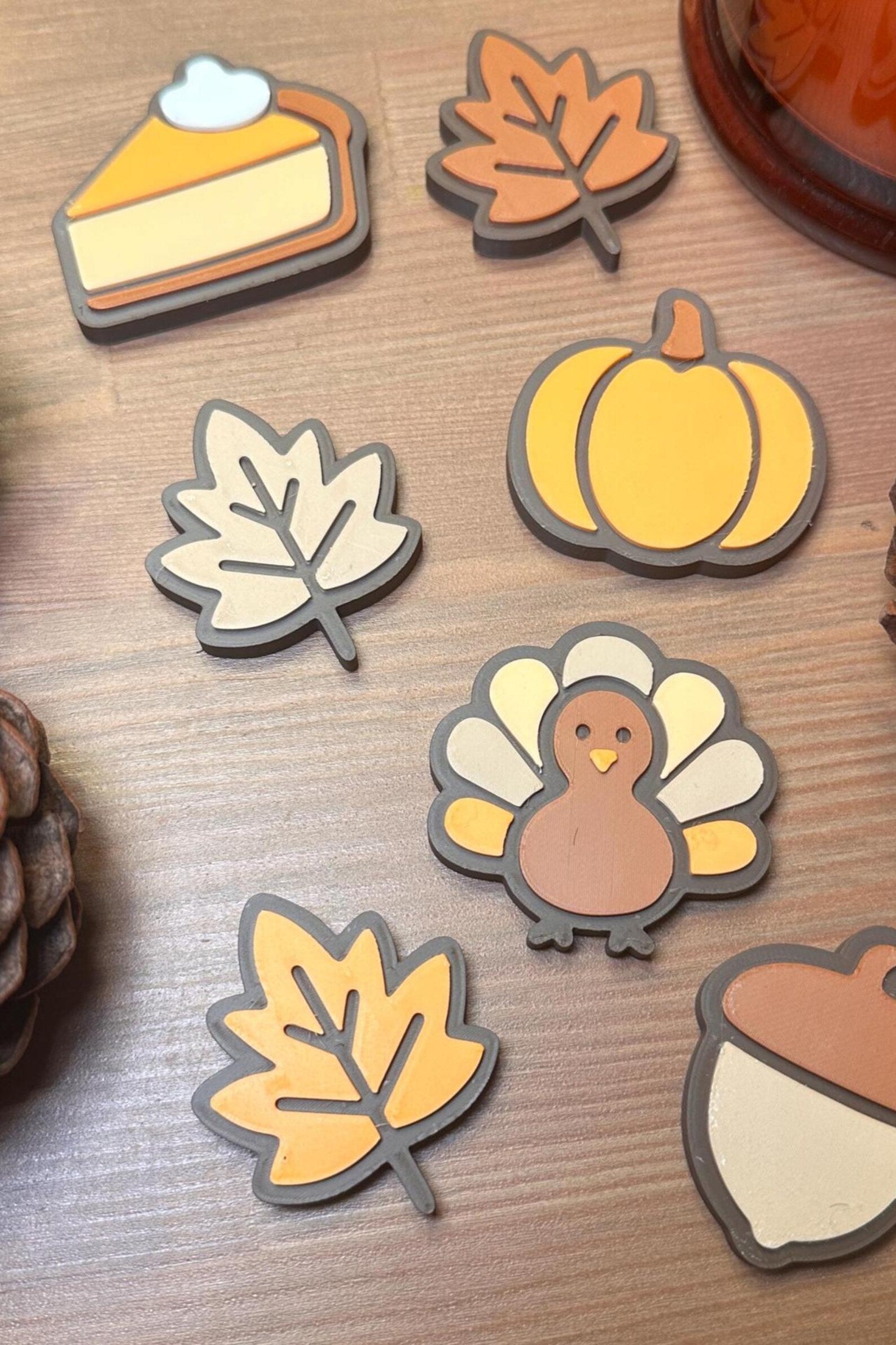 3D Printed Fall Magnet Set | Autumn Fridge Decor