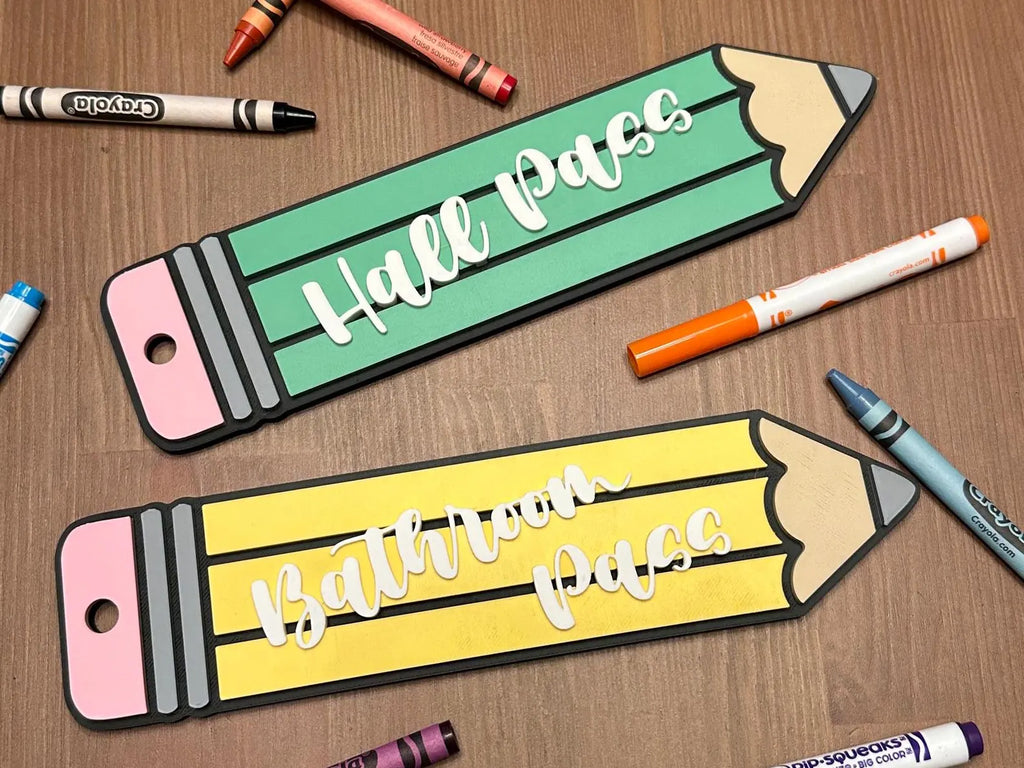 3D Printed Pencil Hall Pass: Teacher Classroom Decor