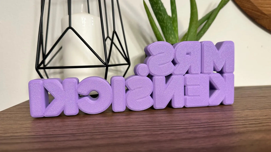 Custom 3D Printed Sprinkle Teacher Name Plate: Personalized Desk Decor