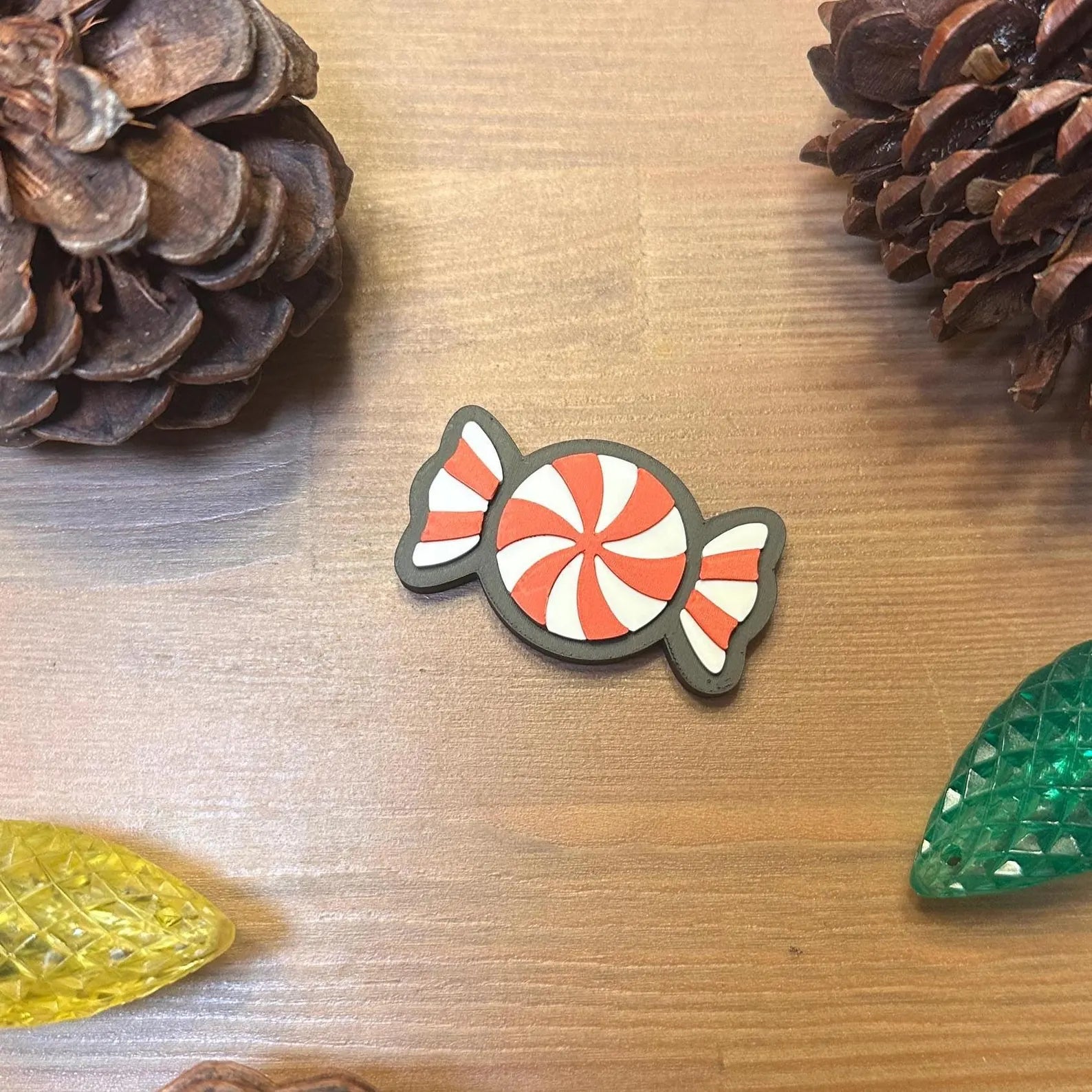 Christmas Magnet Set | Hidden Magnets | Snowman, Tree, Ornament, Candy Cane, Peppermint | Winter Fridge Decor | 3D Printed