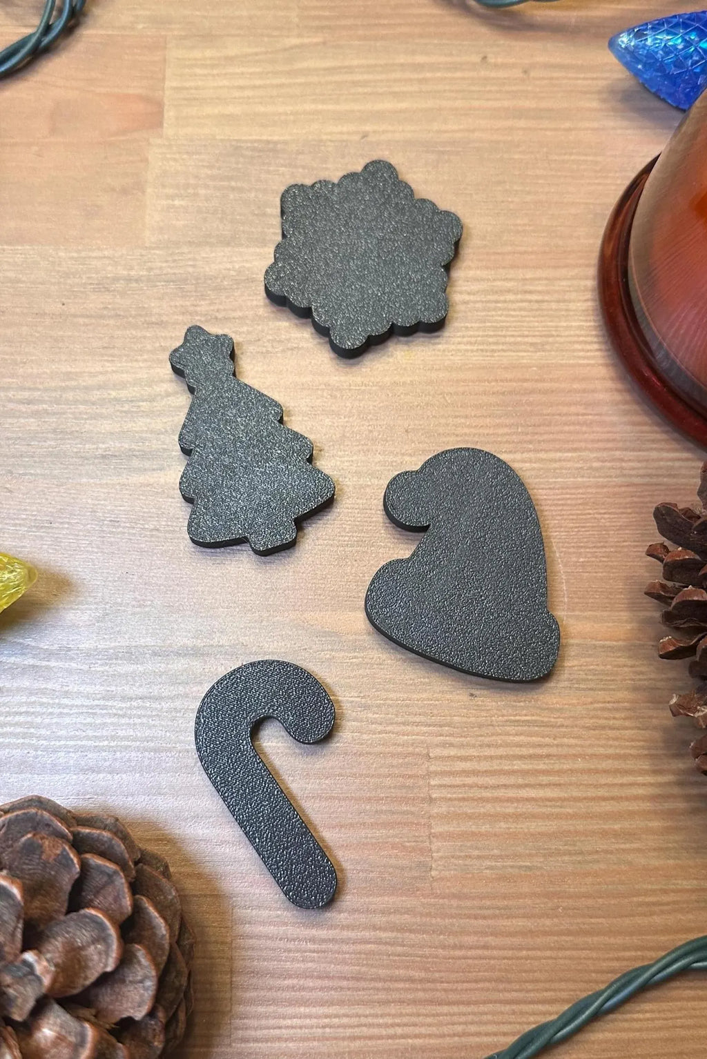 Christmas Magnet Set | Hidden Magnets | Snowman, Tree, Ornament, Candy Cane, Peppermint | Winter Fridge Decor | 3D Printed