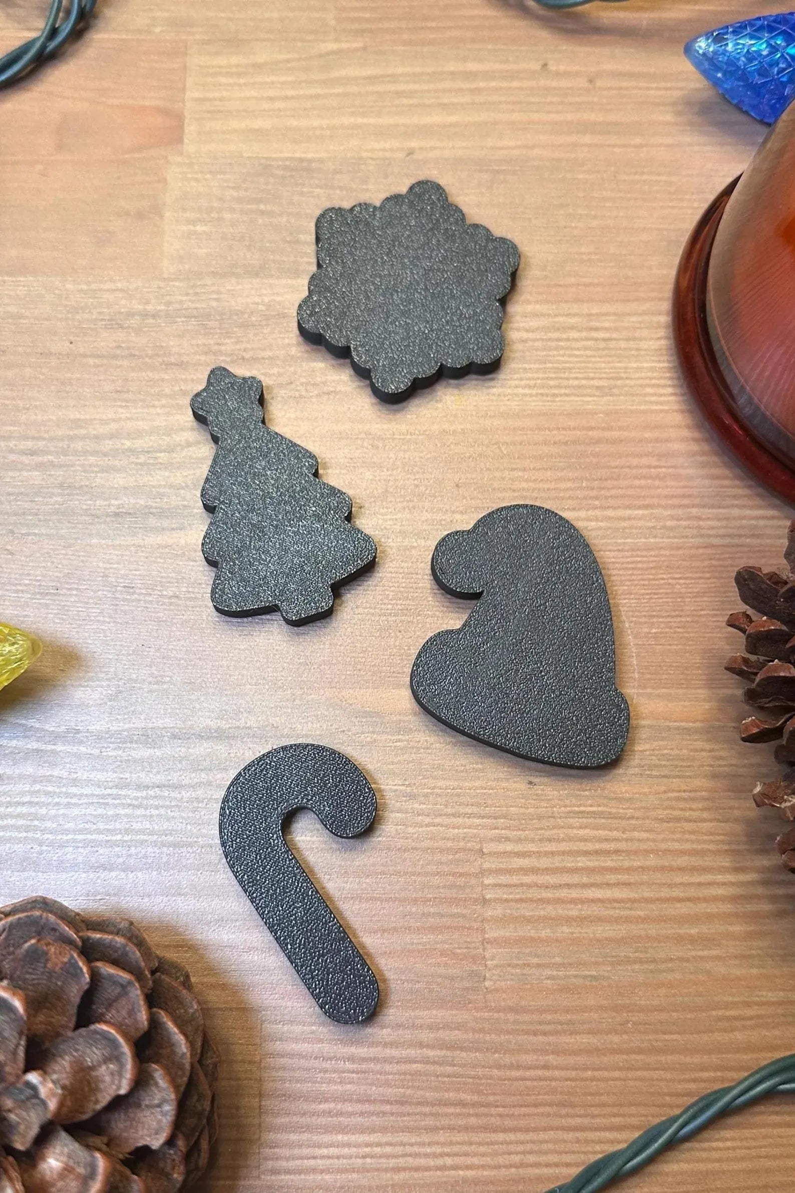 Christmas Magnet Set | Hidden Magnets | Snowman, Tree, Ornament, Candy Cane, Peppermint | Winter Fridge Decor | 3D Printed