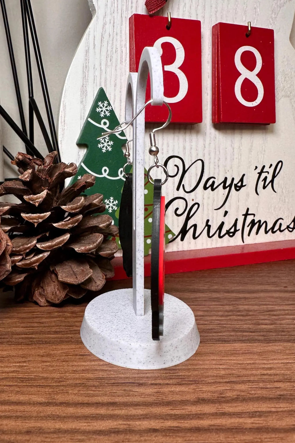 3D Printed Christmas Light Earrings • Holiday Jewelry • Festive Lightweight Gift