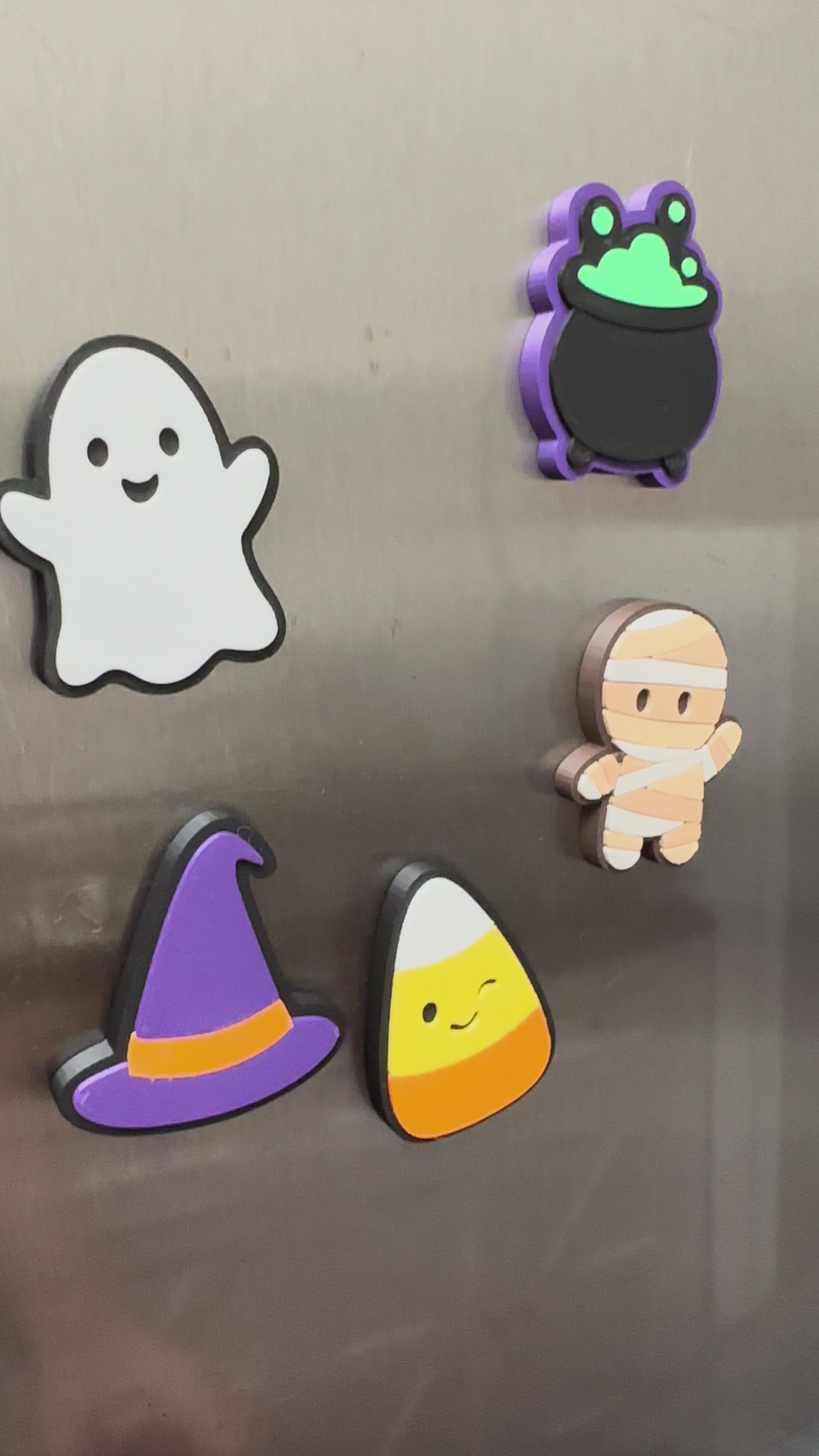 Halloween Magnets – Choose Ghost, Pumpkin, Candy Corn, Witch Hat, Mummy or Witch Brew | 3D Printed Fridge Magnets | Spooky Decor